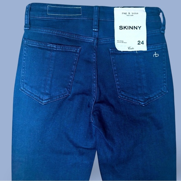 NWT Rag & Bone ‘Cate’ Mid-Rise Ankle Length Skinny Jean in “Oxford” Wash Size 24 - Picture 12 of 16